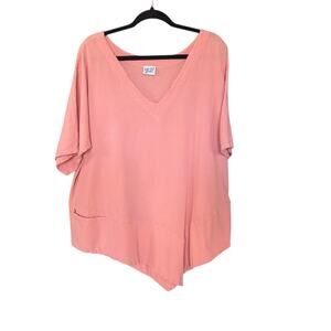 Oh My Gauze Pink Mauve Asymmetrical Tunic Top Size 3 XXL